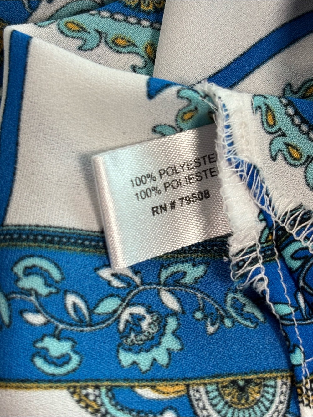 Violet + Claire 2X Blue Paisley Boho Tunic Blouse Plus Size Top - Picture 5 of 7